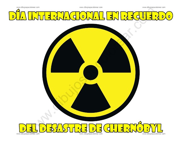 Dia internacional en recuerdo del desastre de Chernóbyl dibujo a color y para colorear